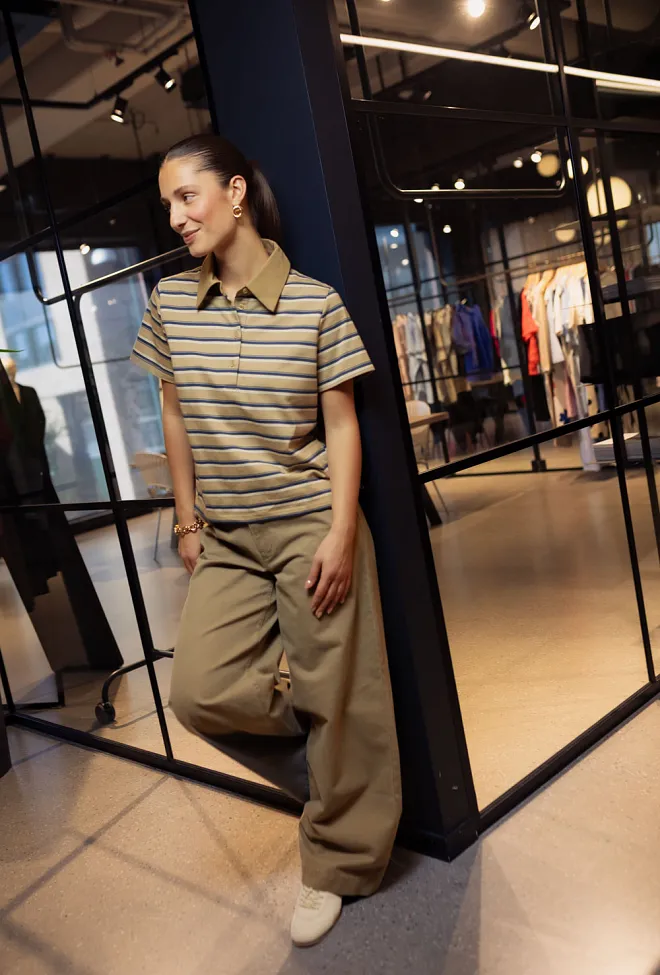 My Essential Wardrobe MW Asla Polo Tee Light Capers Striped t-skjorte 7