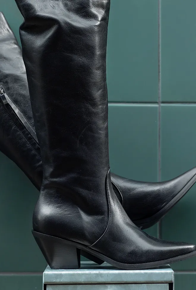 Bukela Josie Leather Boots Black støvletter