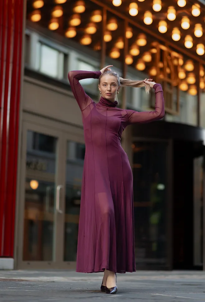 Remain Maxi Mesh Dress Winetasting maxikjole