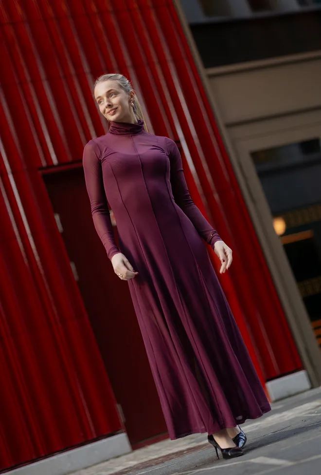 Remain Maxi Mesh Dress Winetasting maxikjole 5
