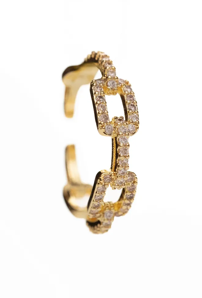 Hiil studio jewelry Small Squared Crystal Lenk Ring  2
