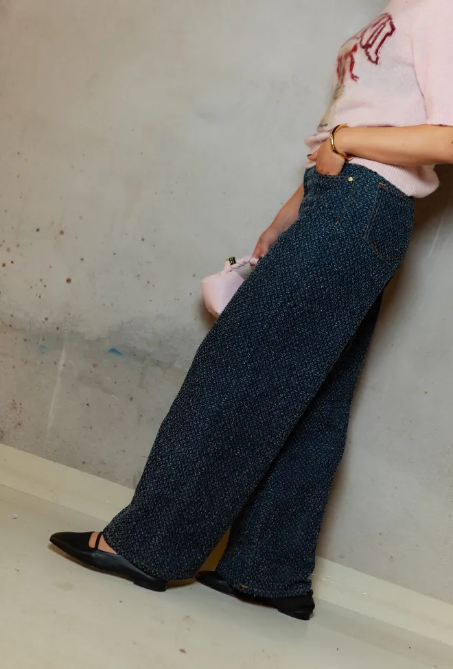 GANNI Tweed Denim Baggy Jeans bukse 3