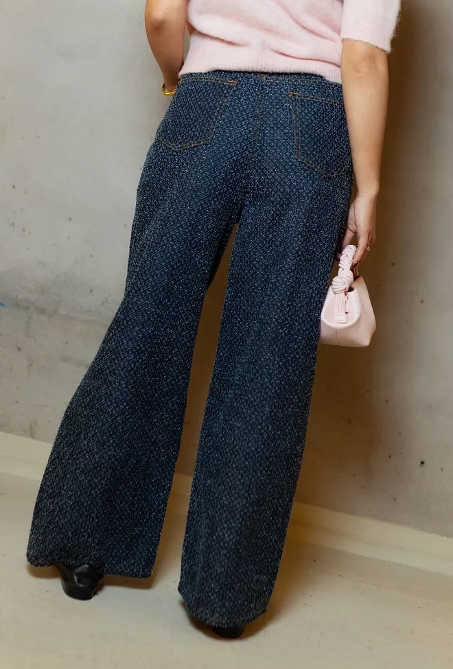 GANNI Tweed Denim Baggy Jeans bukse 4