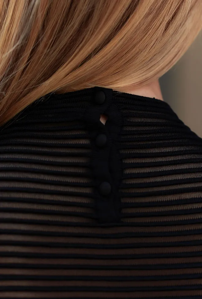 Rotate Knitted Flared Mini Dress Black minikjole 8