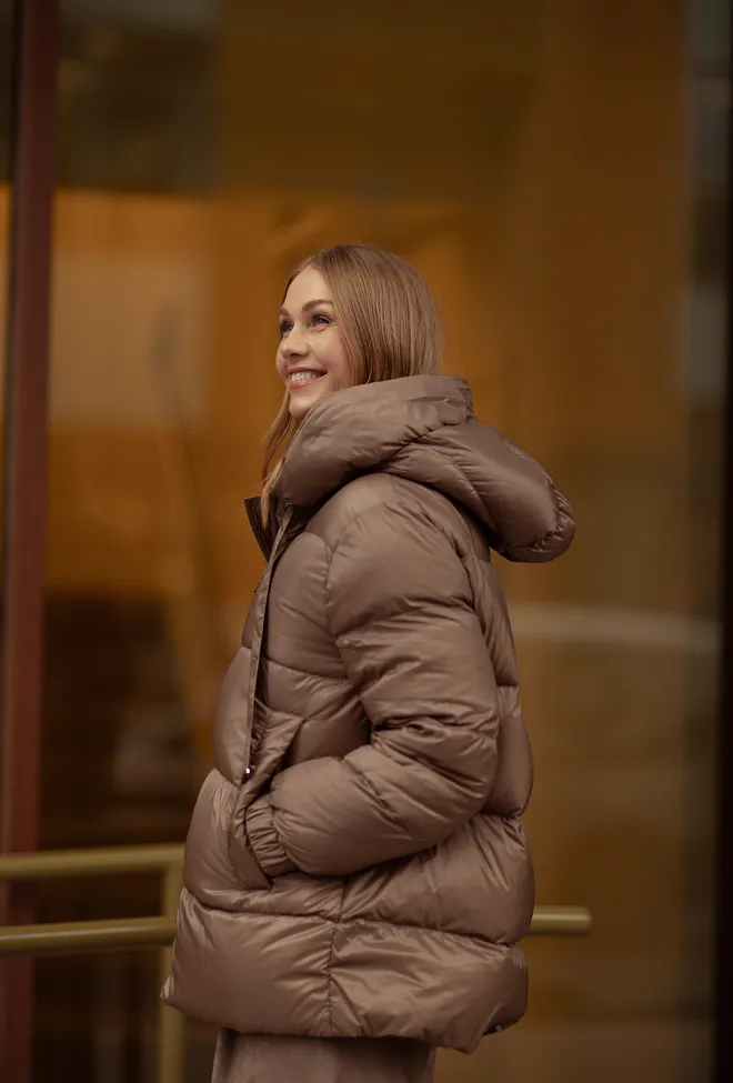 Max Mara Seia Quilted Jacket Visone dunjakke 4