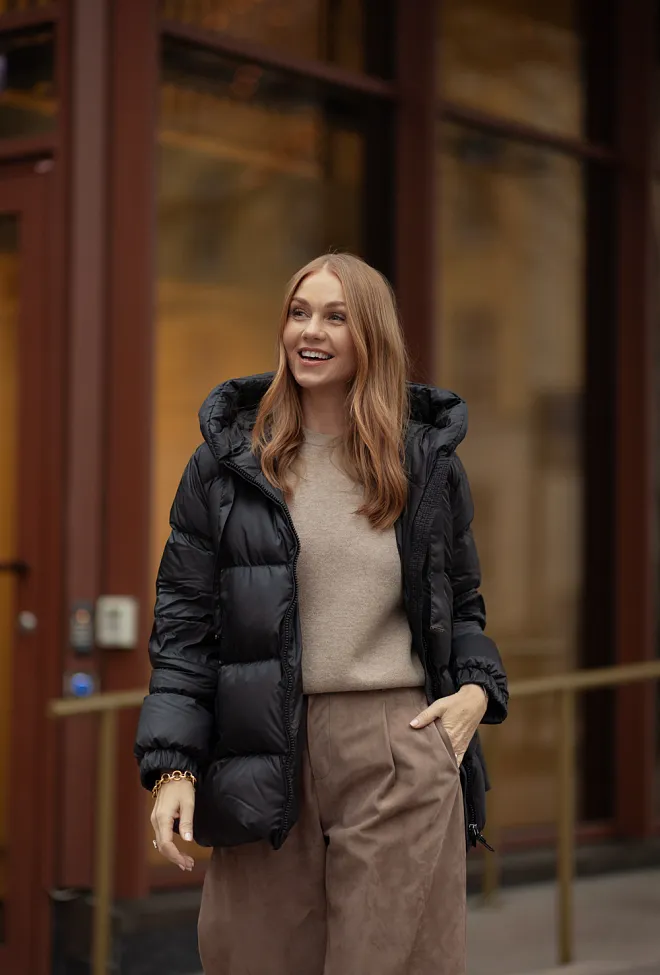 Max mara Seia Quilted Jacket Black dunjakke 4
