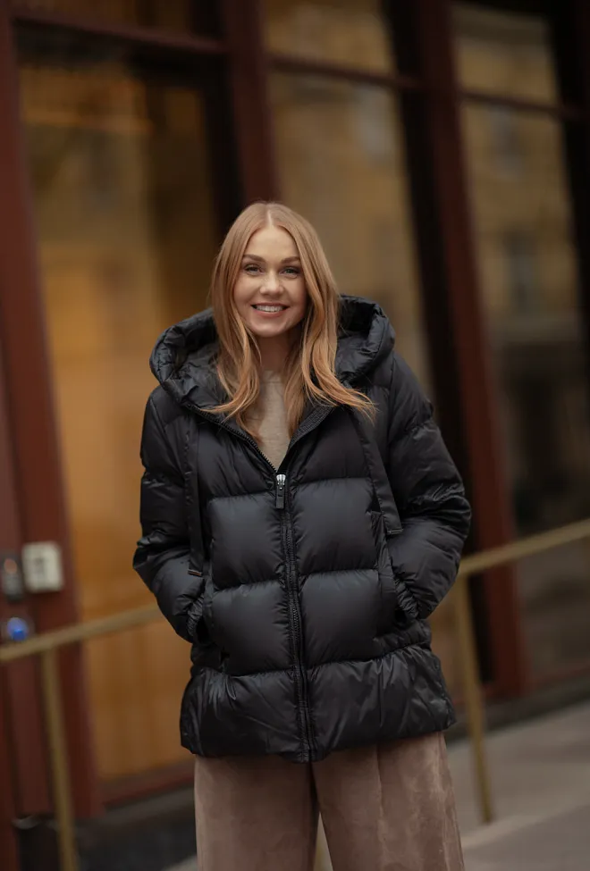 Max mara Seia Quilted Jacket Black dunjakke 7