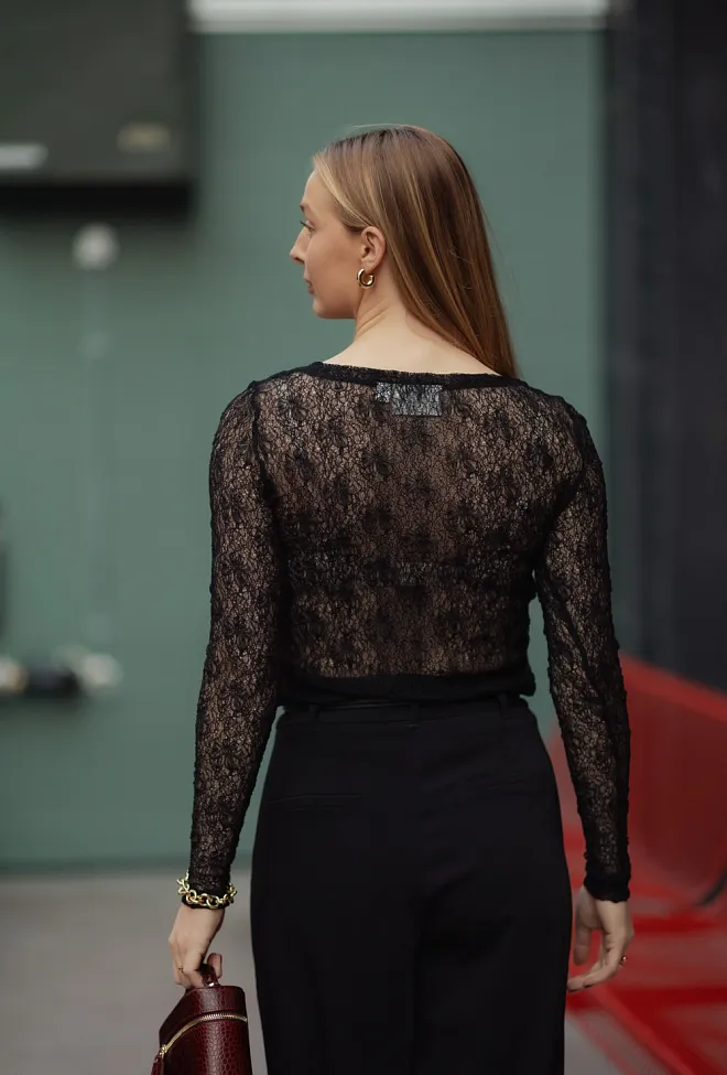 My essential wardrobe MW Rita Boatneck LS Blouse Black topp 4