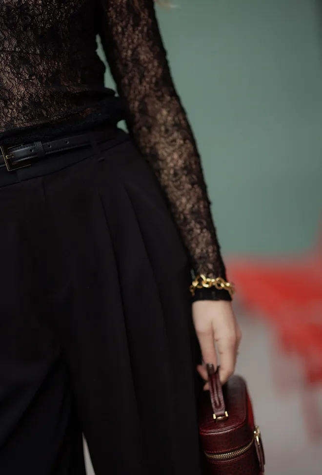 My essential wardrobe MW Mille High Wide Pant Black dressbukse 5