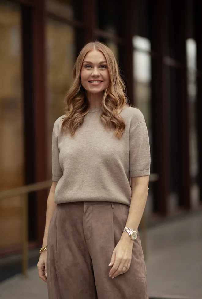 Max Mara Nirvana Sweater Biscuit strikket topp
