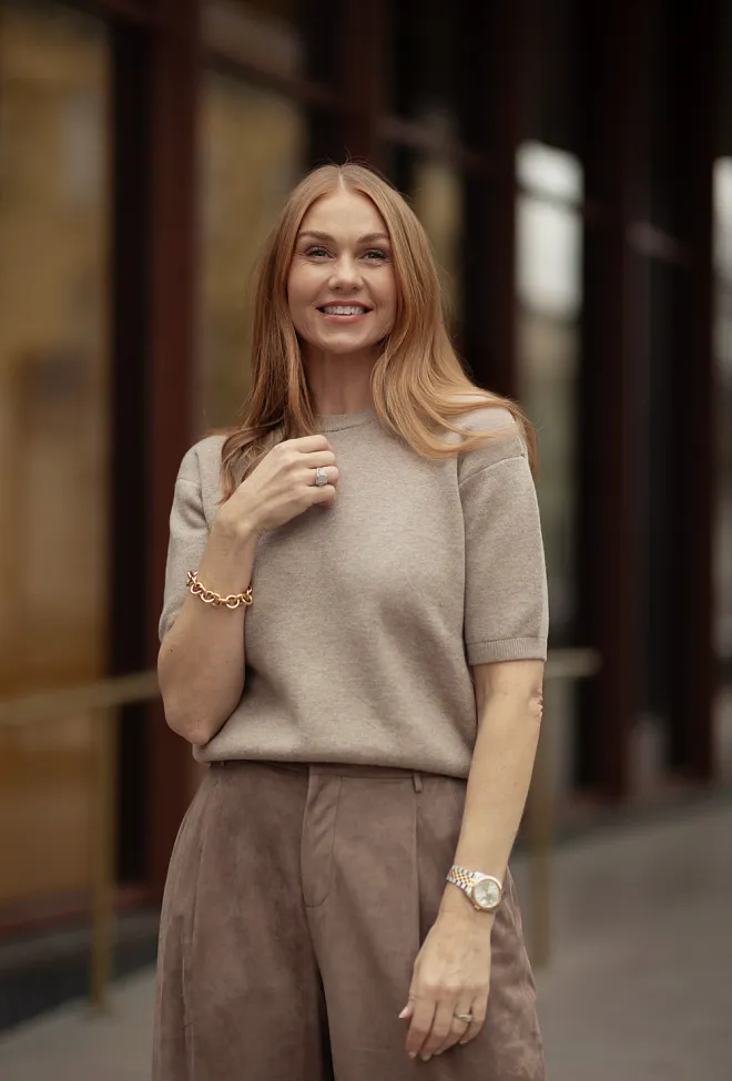 Max Mara Nirvana Sweater Biscuit strikket topp 5
