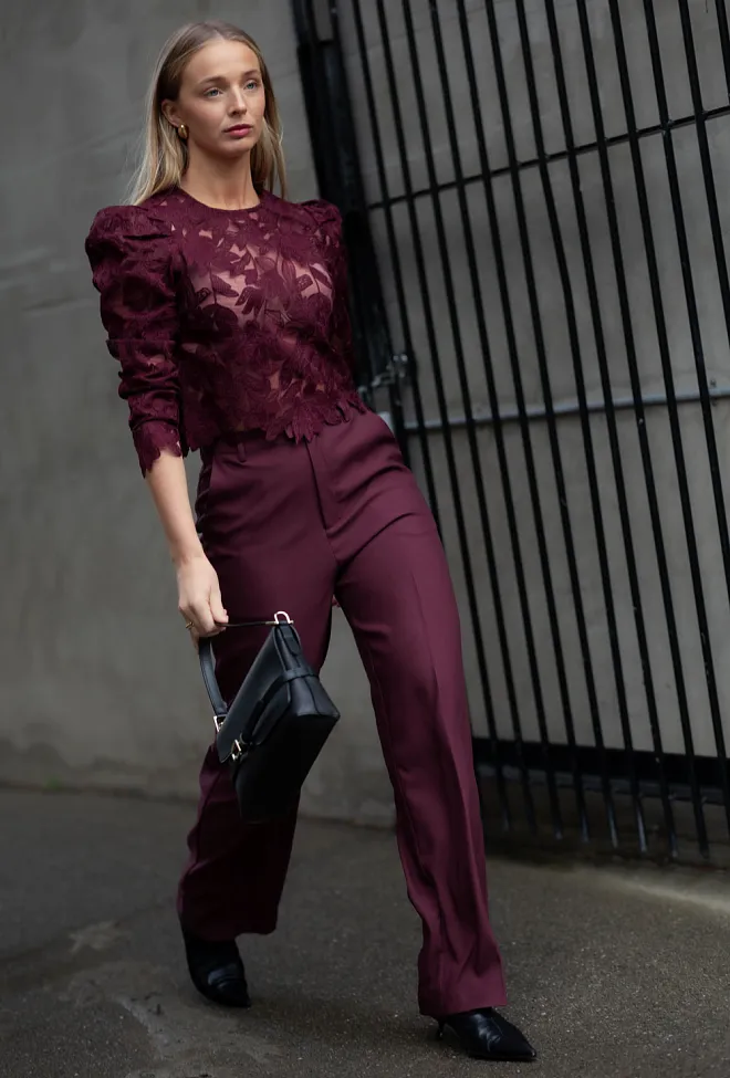 Hiil studio Mia Pant Bordeux dressbukse 7