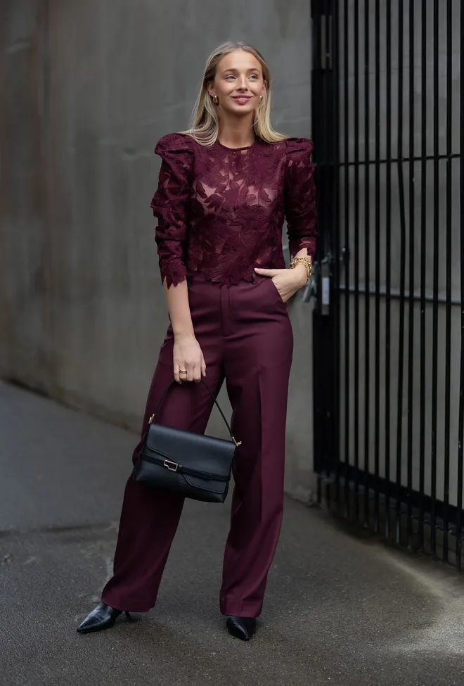 Hiil studio Mia Pant Bordeux dressbukse 8