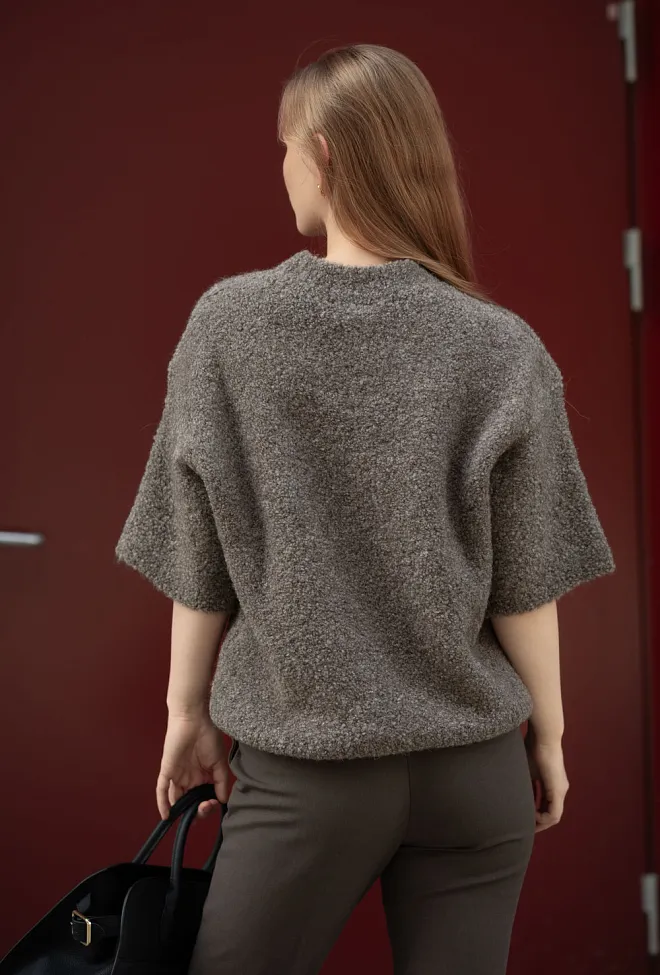 American vintage Zolly Pullover Taupe Melange topp 3