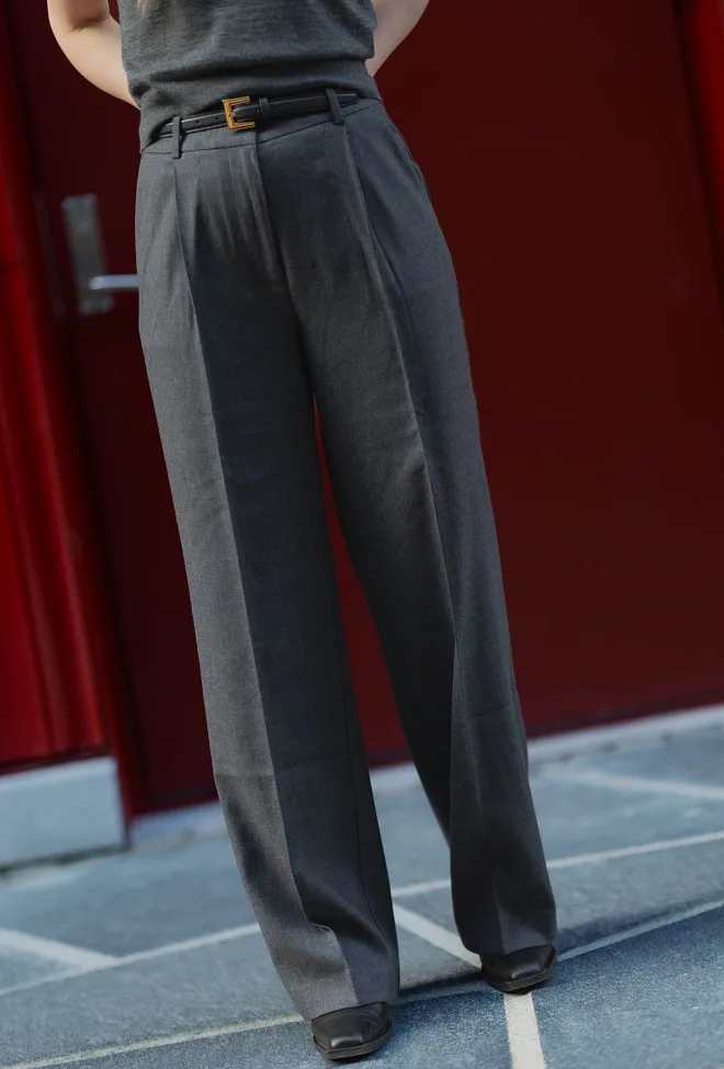 Anine bing Trent Trouser Dark Heather Grey dressbukse