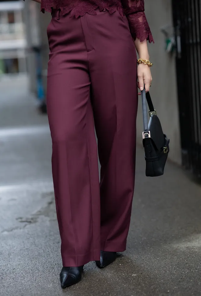 Hiil studio Mia Pant Bordeux dressbukse 1