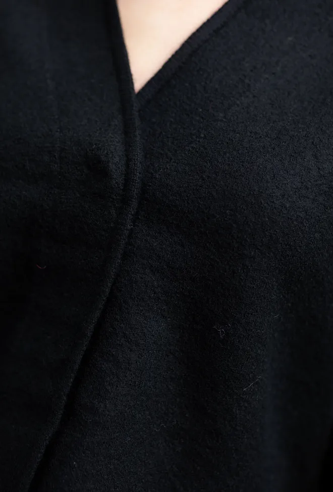 Dagmar Short Wool Cardigan Black strikket jakke 7