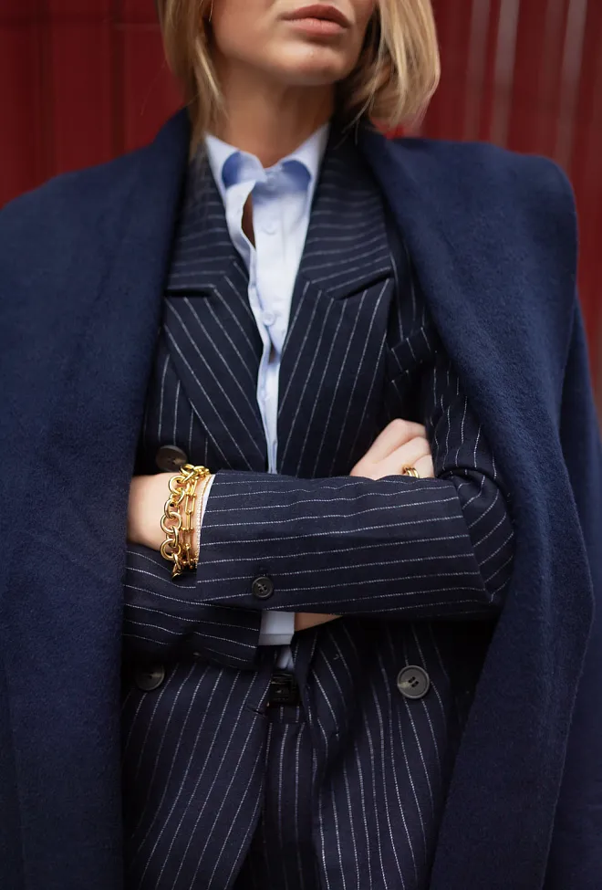 Hiil studio Pure Blazer Navy Pinstripes dressjakke 12