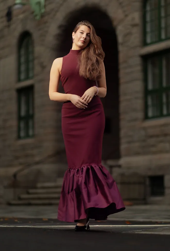 Rotate Fitted Maxi Dress Zinfandel maxikjole 4
