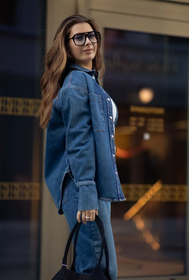 Anine bing Dante Shirt Mosaic Blue denimskjorte 5
