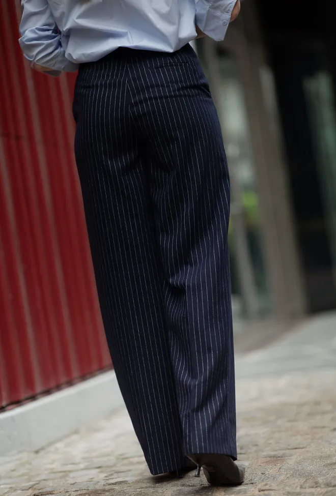 Hiil studio Mia Pant Navy Pinstripes dressbukse 7