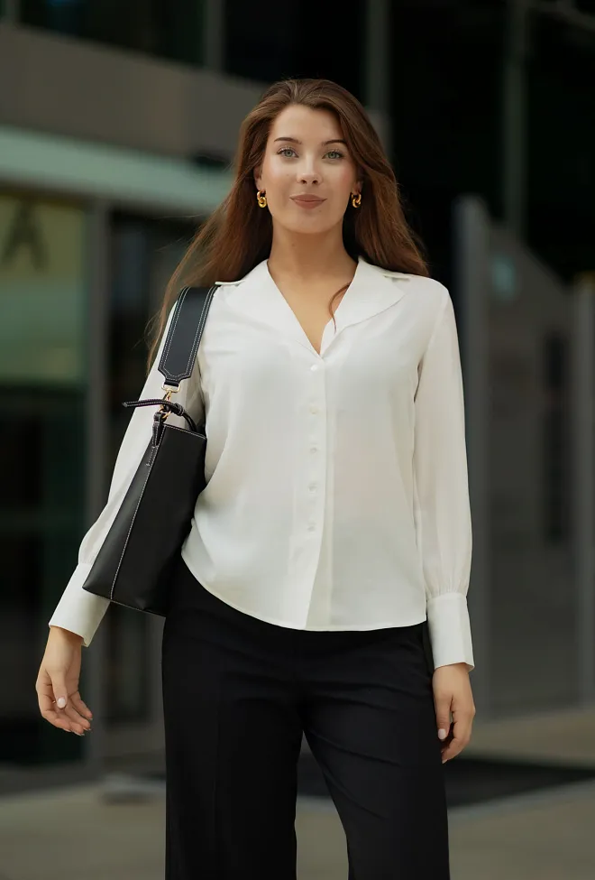 Andiata Kathy 2 Blouse Chalk White bluse