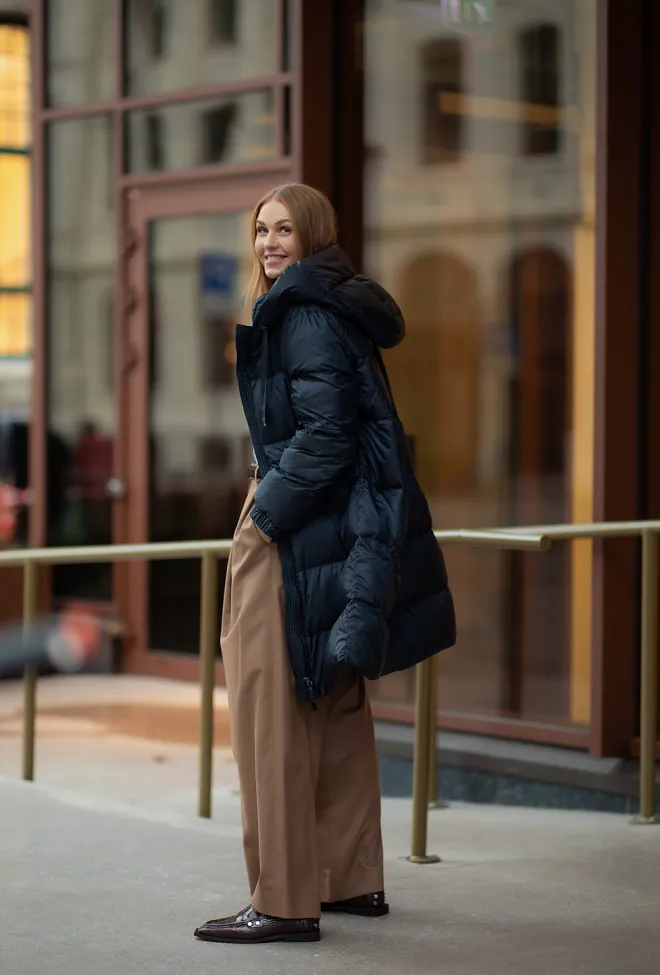 Max Mara Sei Quilted Coat Midnight Blue dunkåpe 5