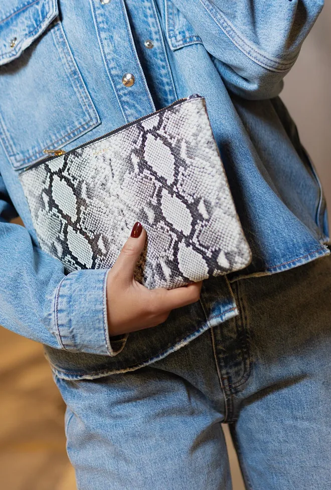 Anine bing Large Elly Pouch Python clutch veske 7