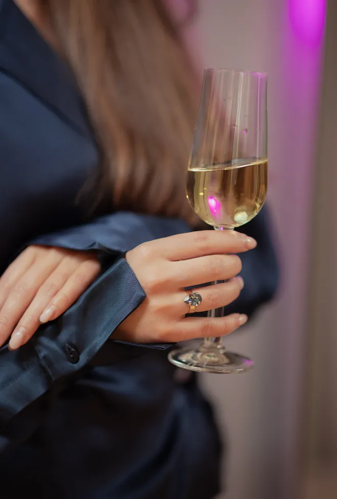 Caroline Svedbom Mini Drop Ring Gold Denim Blue 
