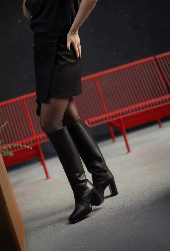 Gestuz GZ Paula Melange MW Wrap Skirt Black miniskjørt 4