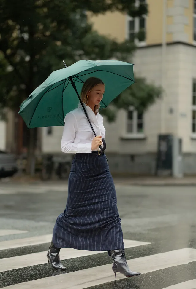 HiiL studio Harmony Skirt Navy Pinstripes skjørt