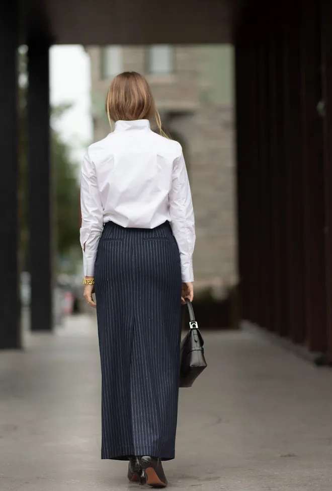 HiiL studio Harmony Skirt Navy Pinstripes skjørt 4