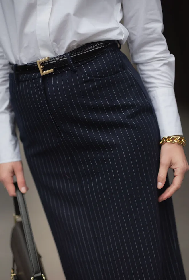 HiiL studio Harmony Skirt Navy Pinstripes skjørt 7