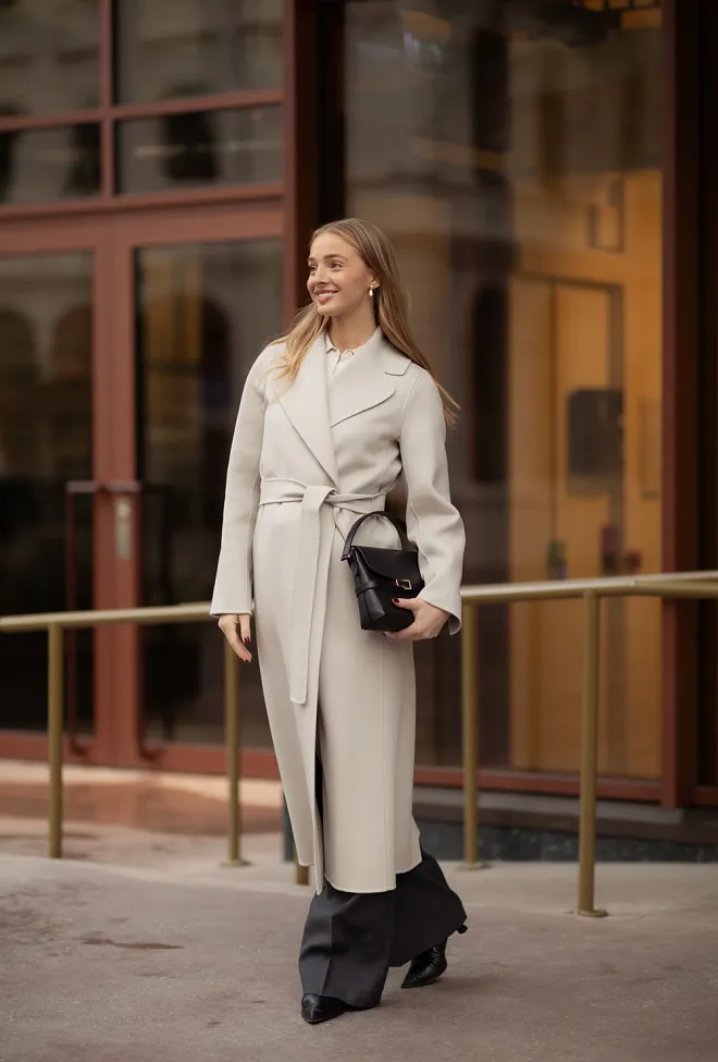 Max Mara Poldo Coat Ecru ullkåpe