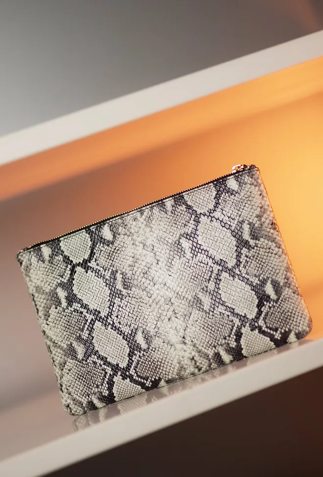 Anine bing Large Elly Pouch Python clutch veske 2
