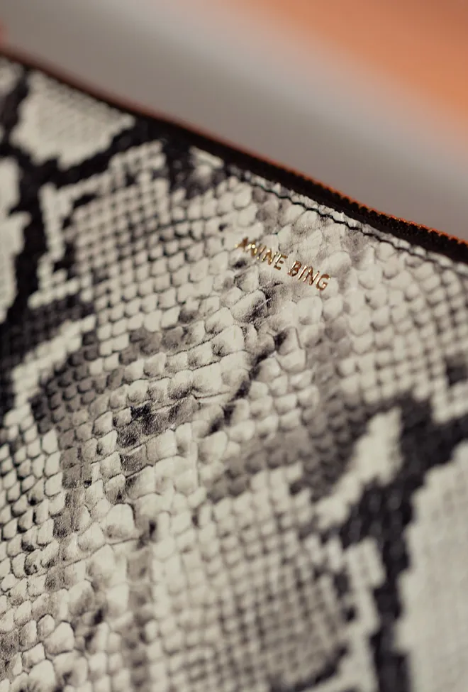 Anine bing Large Elly Pouch Python clutch veske 4