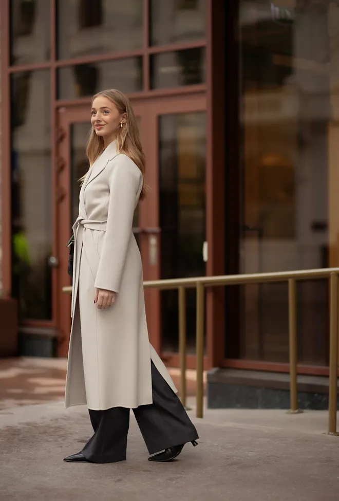 Max Mara Poldo Coat Ecru ullkåpe 4