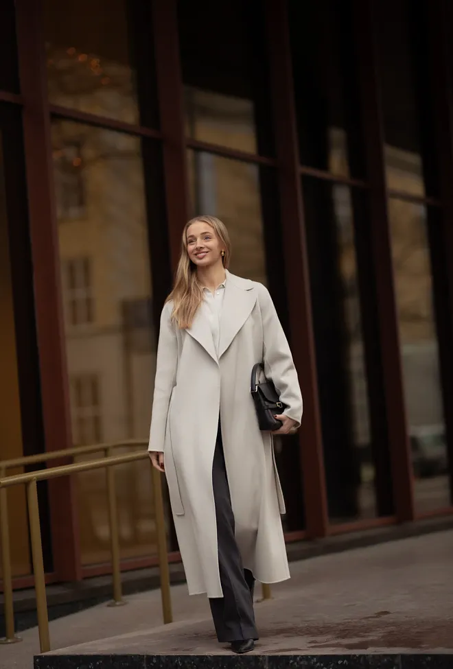 Max Mara Poldo Coat Ecru ullkåpe 2