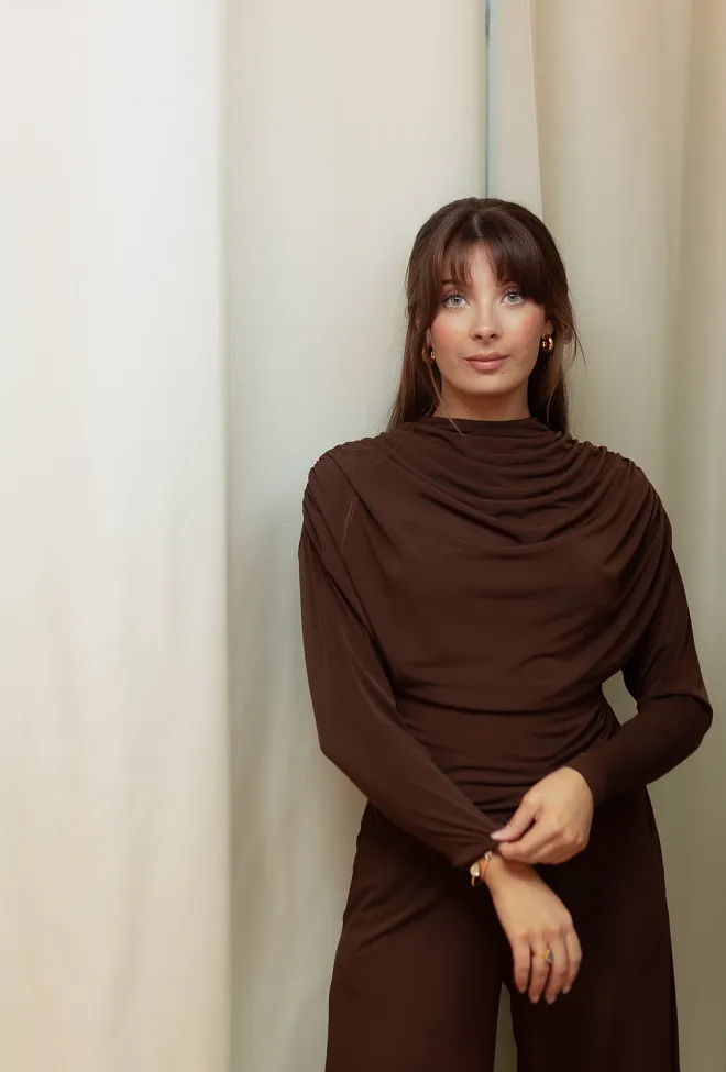 Viveh Mirel Blouse Mocha topp genser 4