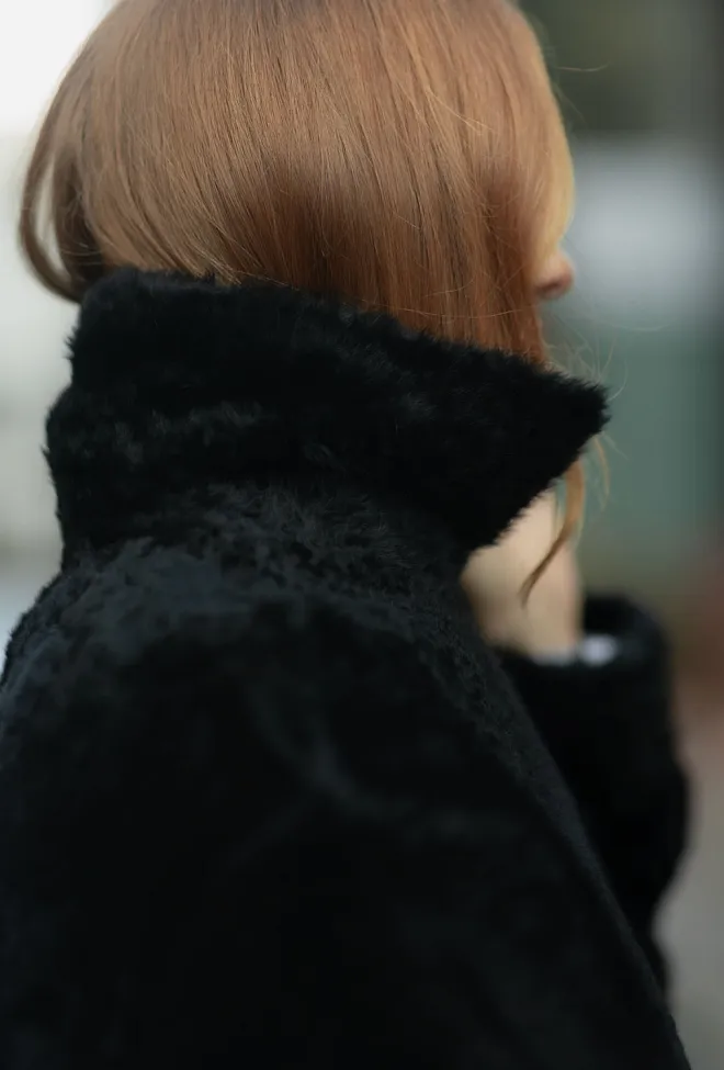 Utzone Jenay Jacket Lacon G Teddy Black lammeskinnjakke 8