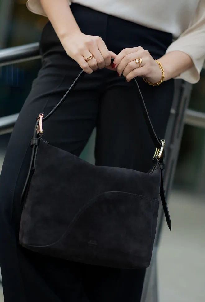 ATP atelier Bassanina Suede/Vacchetta Black veske 3