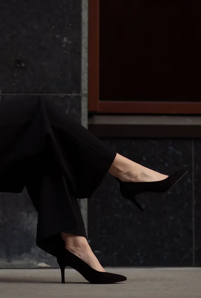 Bukela Suede Pumps Black høyhælte sko 5