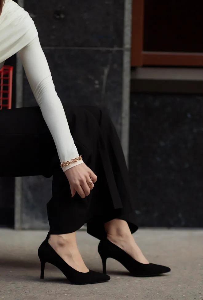 Bukela Suede Pumps Black høyhælte sko 4