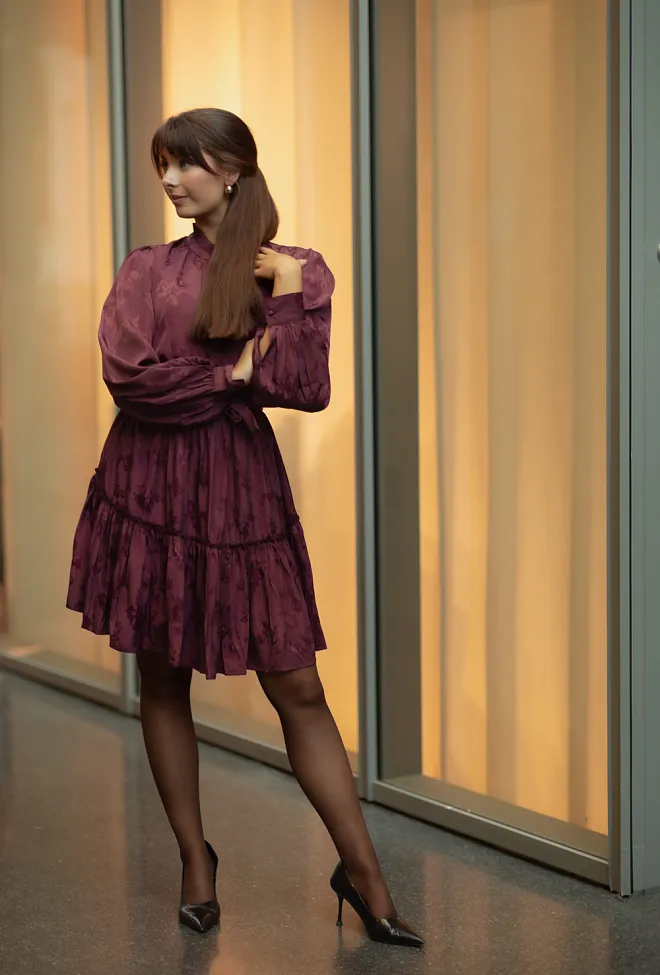 Nectar Doris Short Dress Burgundy minikjole