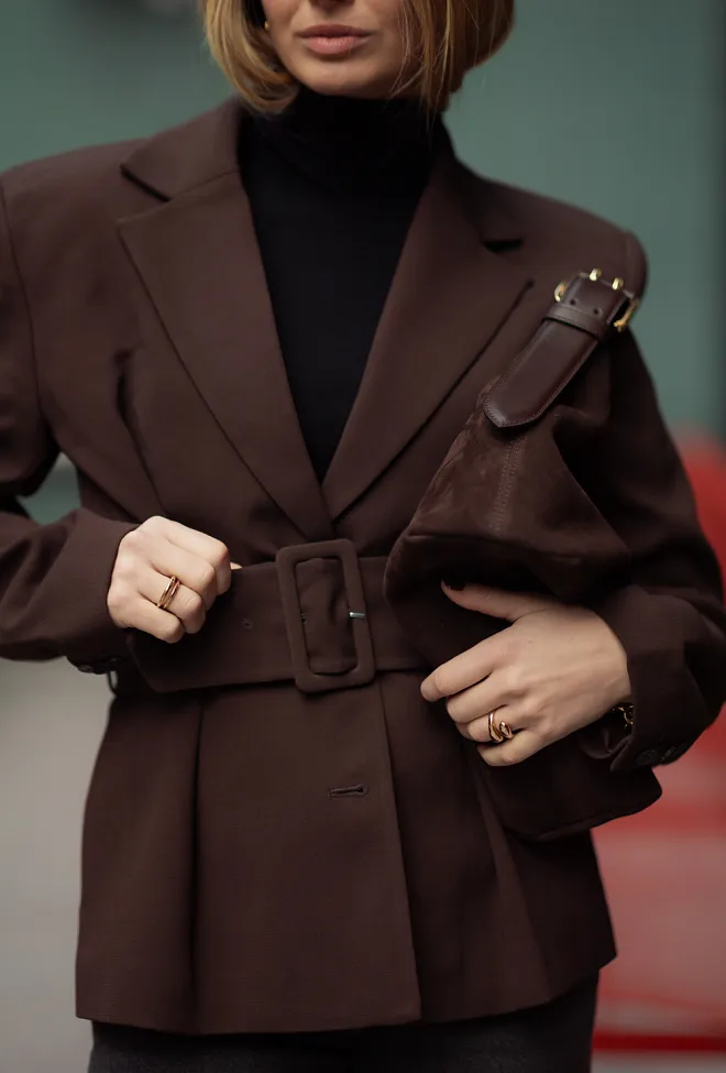Rotate Suiting Belted Blazer Chicory Coffee dressjakke 3