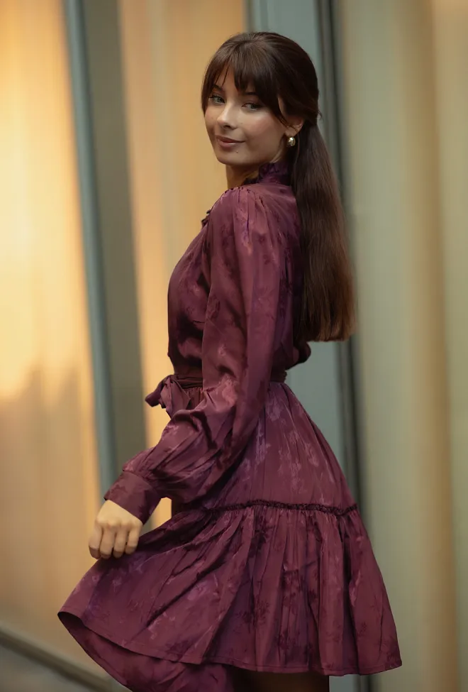 Nectar Doris Short Dress Burgundy minikjole 2