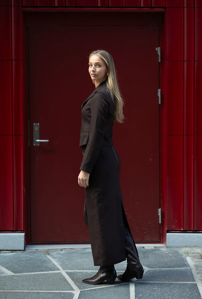 Dagmar Tailored Blazer Chocolate Brown dressjakke 4