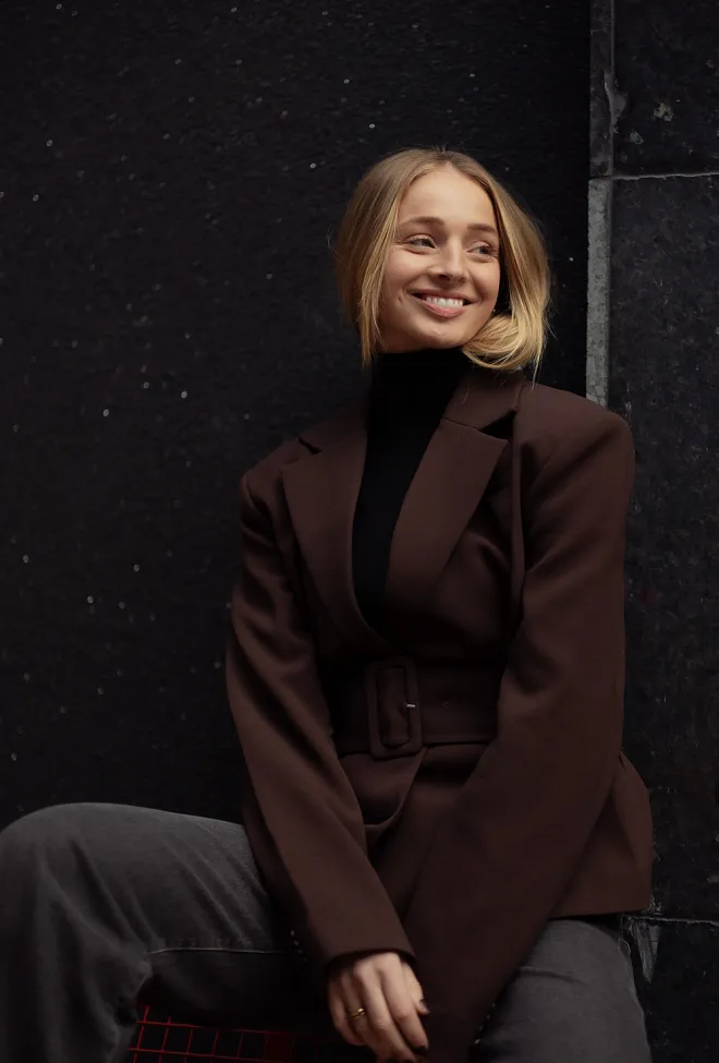 Rotate Suiting Belted Blazer Chicory Coffee dressjakke 8