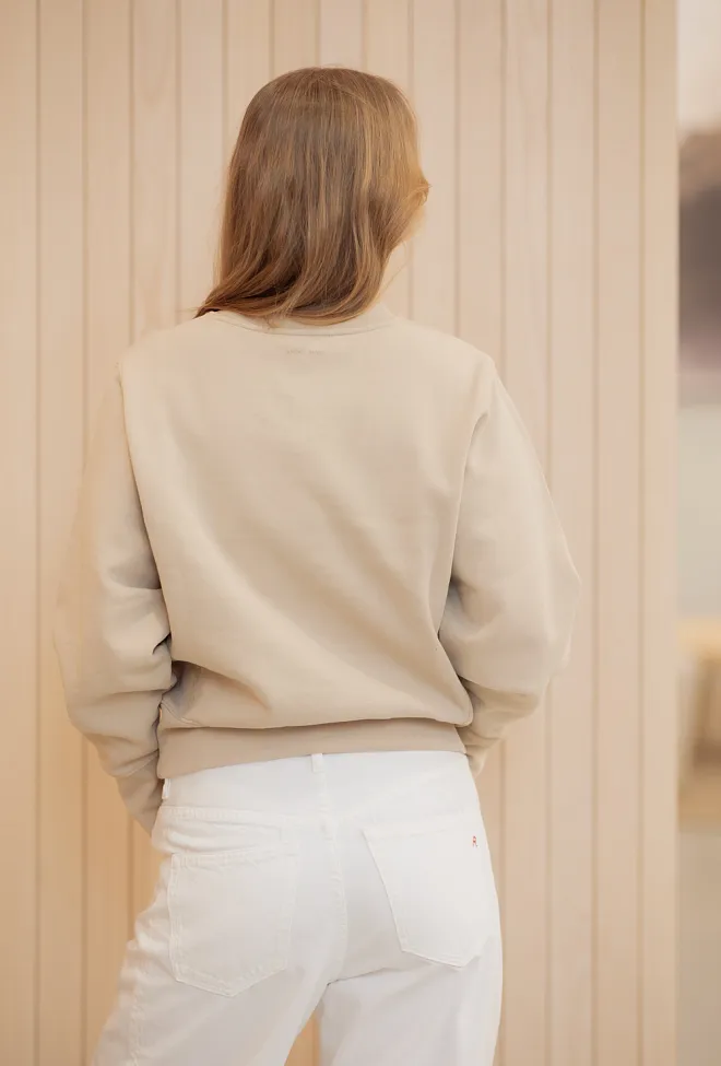 Anine Bing Harry Shrunken Sweatshirt Paris Beige collegegenser 5