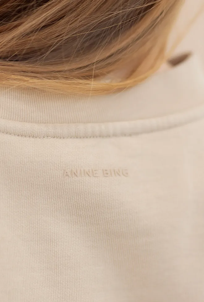Anine Bing Harry Shrunken Sweatshirt Paris Beige collegegenser 6